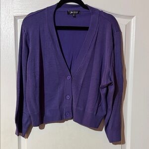 Ye Mak Purple Button-Up Cardigan 3x